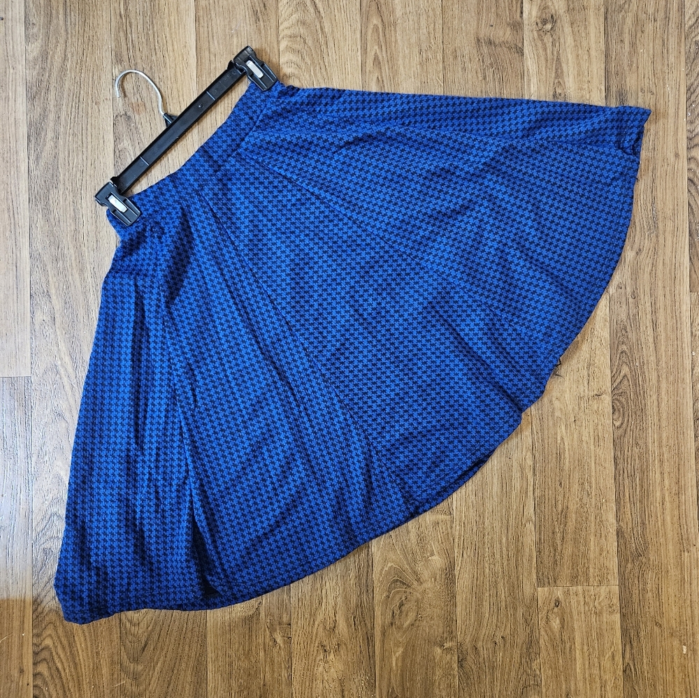 Blue and Black Patterned Skirt